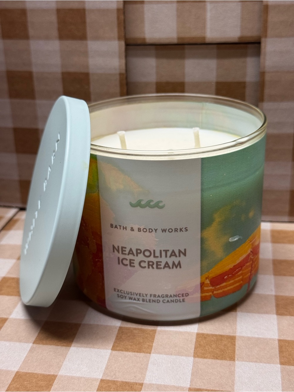NEW B&BW Neapolitan Ice Cream 3 wick candle